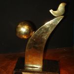 2009. Tahereh Vahedian, Trophy for the National Festival of Hozour, Bronze, 15 x 15 x 30 cm