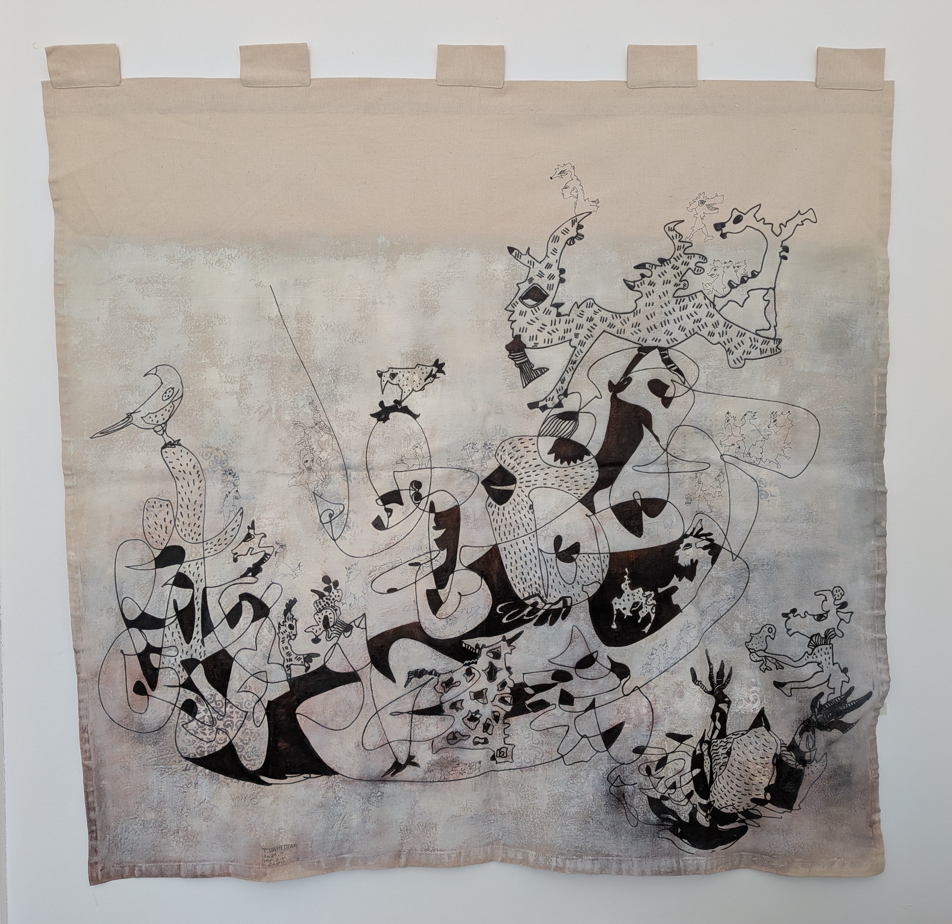 2023. A Real Foundation for a Dream to Land, Acrylic on Fabric, 125 x 120 cm