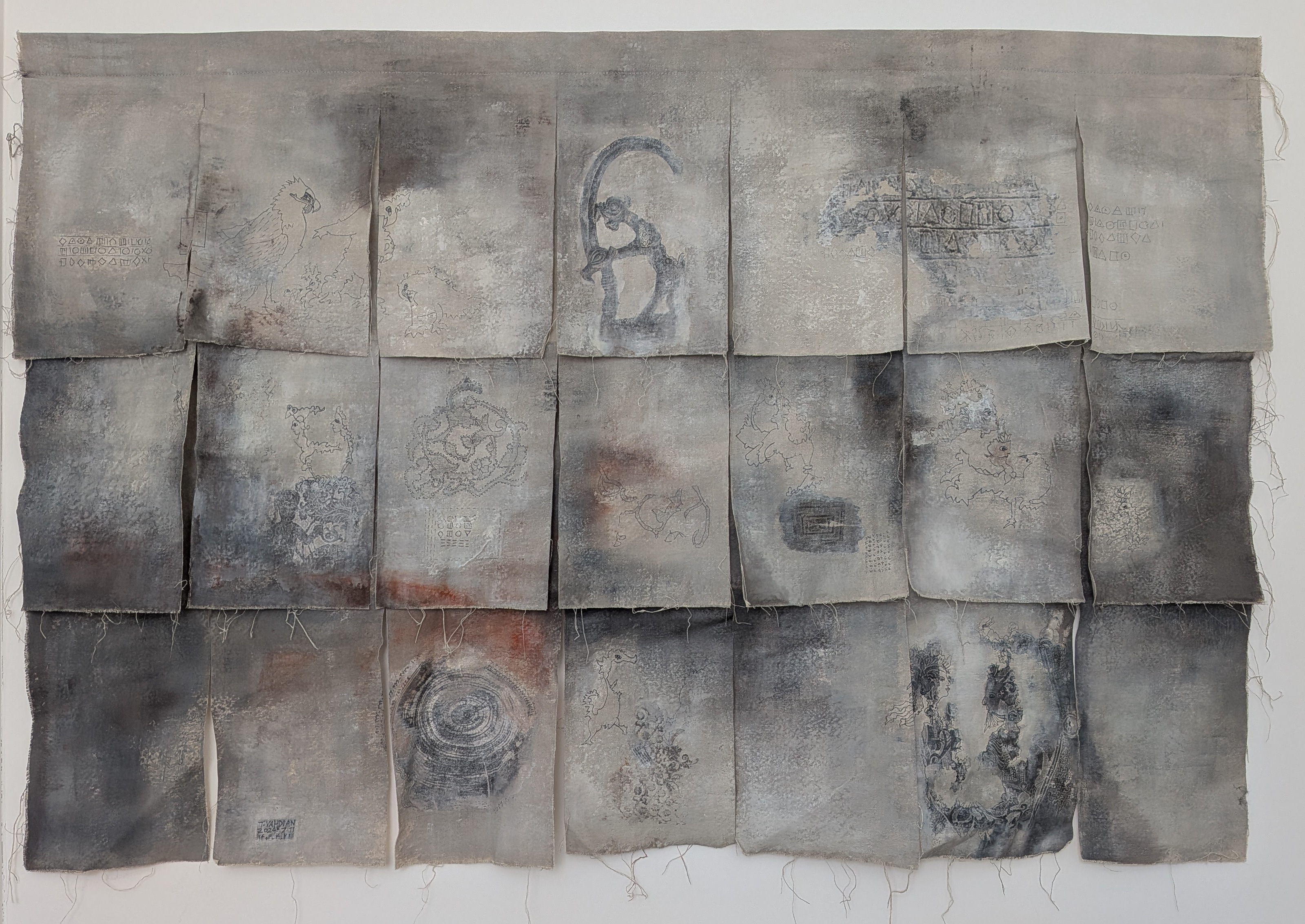 2023. Sacred Geometry, Acrylic on Fabric, 140 x 95 cm