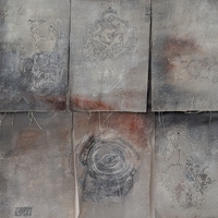 2023. Sacred Geometry, Acrylic on Fabric, 140 x 95 cm